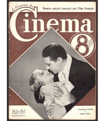 Le Courrier du Cinema magazine - August 1937 with Jacqueline Francel