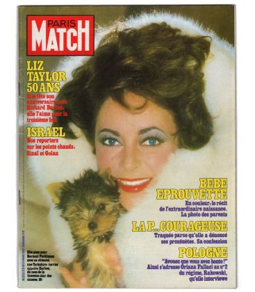 Paris Match Magazine N°1711 - Vintage march 12, 1982 issue with Elizabeth Taylor