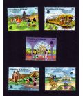 Disney - Ensemble de 5 timbres de Grenadines St. Vincent - Mickey's visit to India