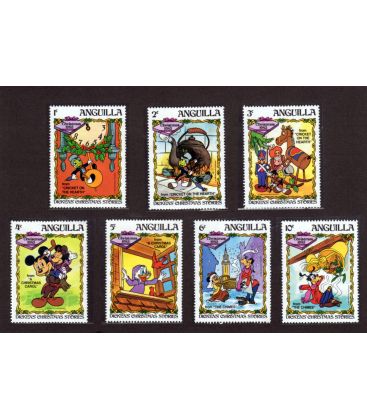 Disney - Ensemble de 7 timbres de Anguilla - Dickens' Christmas Stories
