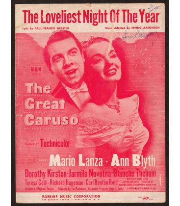 The Great Caruso - Vintage Sheet Music