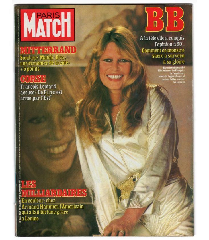 Paris Match Magazine N°1755 - Vintage January 14, 1983 issue with Brigitte  Bardot