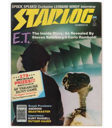 Starlog N°63 - Octobre 1982 - Ancien magazine américain avec E.T. de Steven Spielberg