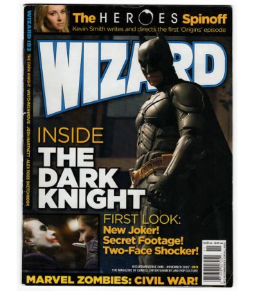 Wizard N°193 - Novembre 2007 - Magazine américain avec Batman The Dark Knight
