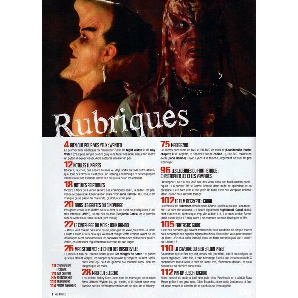 Mad Movies Magazine N°205 - February 2008 - French magazine with Hellboy 2  - Cinéma Passion