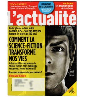 L'Actualité - Juillet 2009 - Magazine québécois avec Zachary Quinto