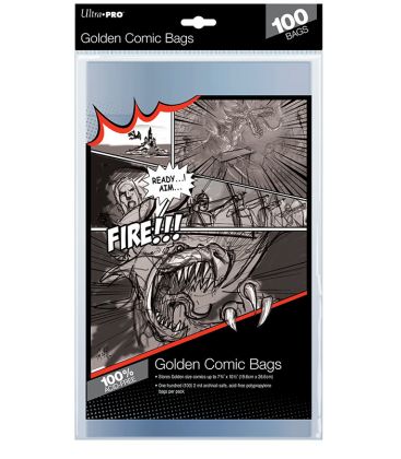Golden size comic bags - Pack of 100