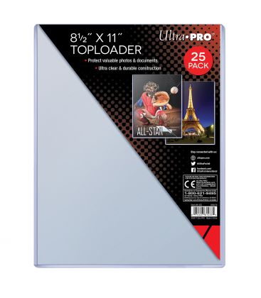 Toploader - 8.5" x 11" - 25 per pack