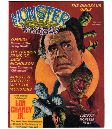 Monsters Fantasy Magazine N°4 - October 1975 - Vintage US Magazine with Lon Chaney Jr.