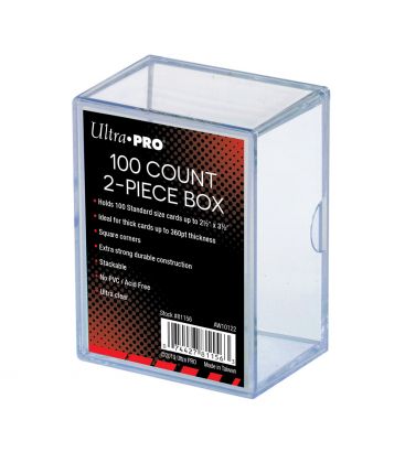 2-Piece 100 Count Clear Card Storage Box - Ultra-Pro